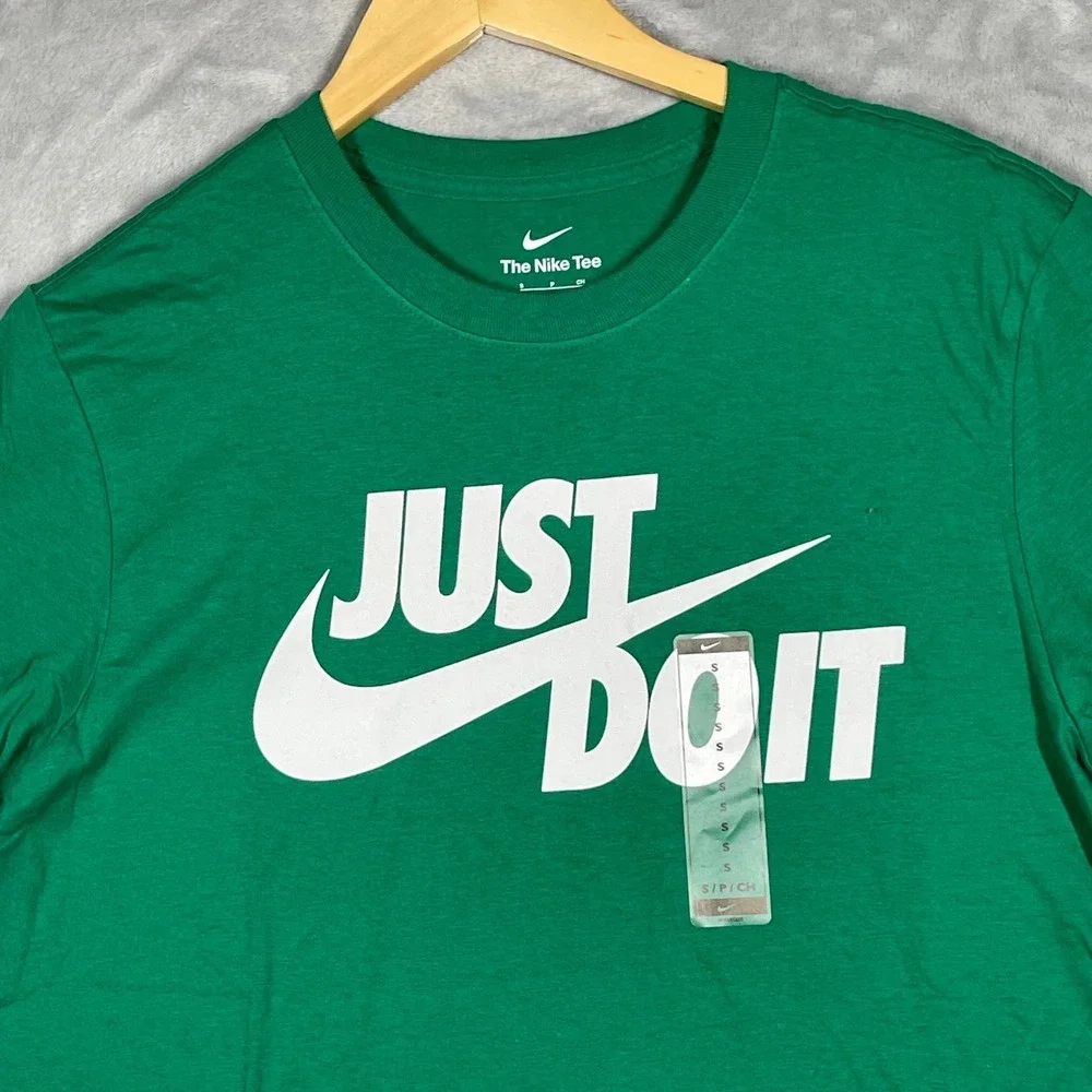 Nike Mens Just Do It Graphic T-Shirt Green White DX1989-365 Size Small New